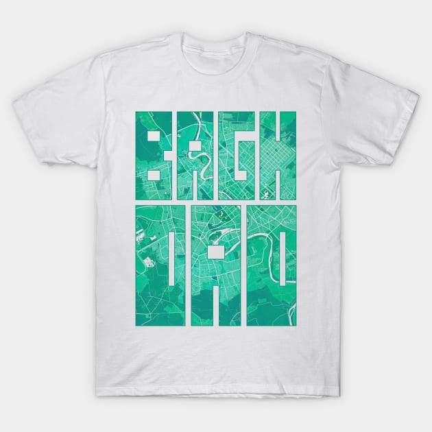 Baghdad, Iraq City Map Typography - Watercolor T-Shirt by deMAP Studio